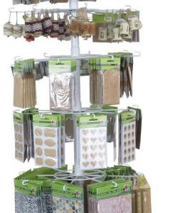 Floor display with fixed single hooks