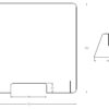 PCS8075 tekening-Buyck Displays-PLEXIGLAS "ANTI-CORONA" PREVENTIESCHERM VOOR OP TOONBANK OF BALIE MET DOORGEEF OPENING