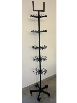 Floor display with 100 fixed single hooks